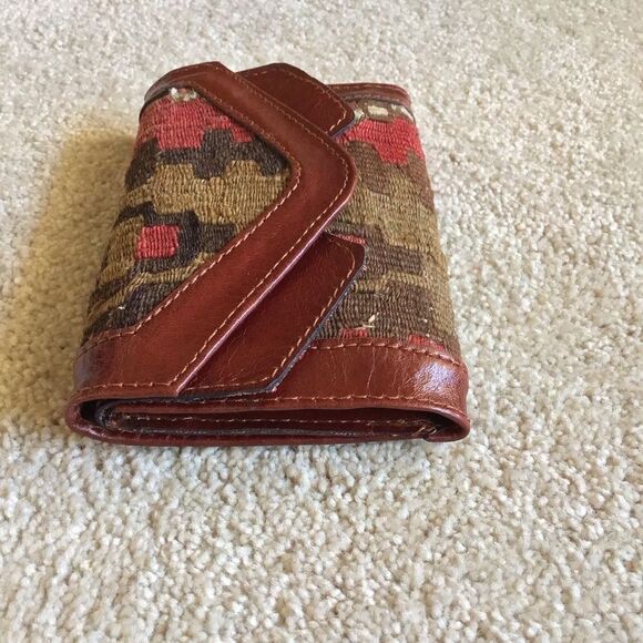 Vintage Handmade Turkish Kilim Leather Boho Style Wallet - Picture 5 of 10